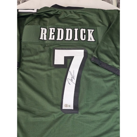 Haason Reddick Autographed/Signed Jersey Beckett Sticker Green Custom Jersey - Picture 1 of 7